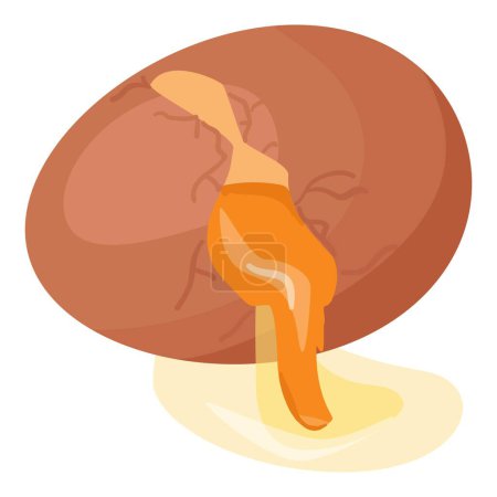 Ilustración de Fresco huevo yema icono vector de dibujos animados. Cáscara de huevo rota. Tortilla media gallina - Imagen libre de derechos