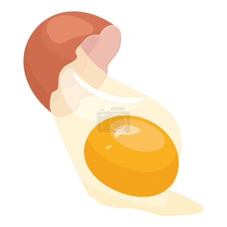 Illustration for Firm ovules meal icon cartoon vector. Broken egg. Chick protein food - Royalty Free Image