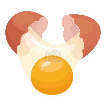 Illustration for Fresh eggshell icon cartoon vector. Half hen cooking. Fresh food - Royalty Free Image