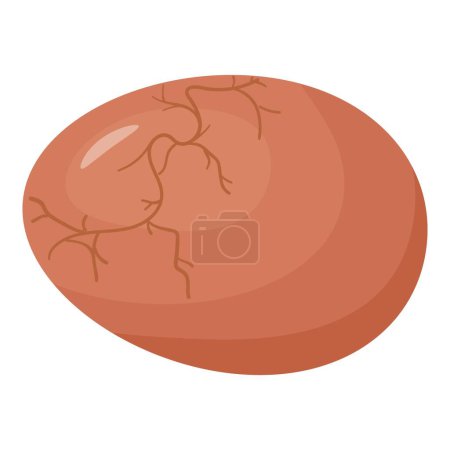 Ilustración de Aviar roto huevo icono vector de dibujos animados. Rompe la cáscara de huevo. Ovum media gallina - Imagen libre de derechos