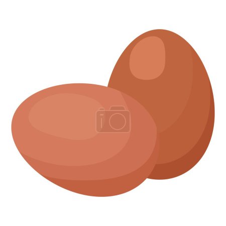 Illustration for Chicken fresh eggs icon cartoon vector. Farm food. Yolk cooking food - Royalty Free Image
