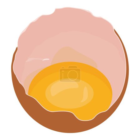 Illustration for Firm ovules egg icon cartoon vector. Broken eggshell. Farm food - Royalty Free Image