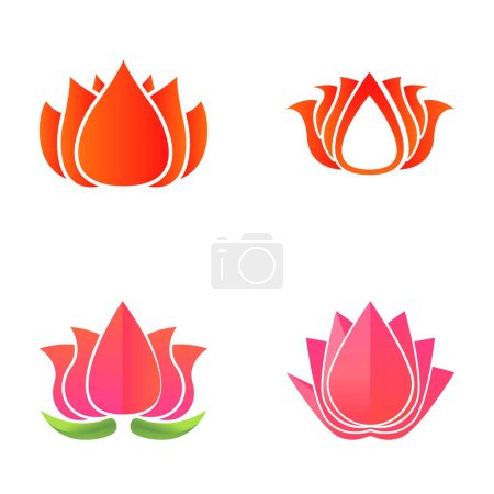 Illustration for Red tulip icons set cartoon vector. Spring flower. Nature, flora, plant - Royalty Free Image