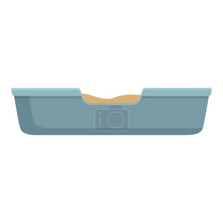 Illustration for Toilet filter icon cartoon vector. Cat animal box. Home tray - Royalty Free Image