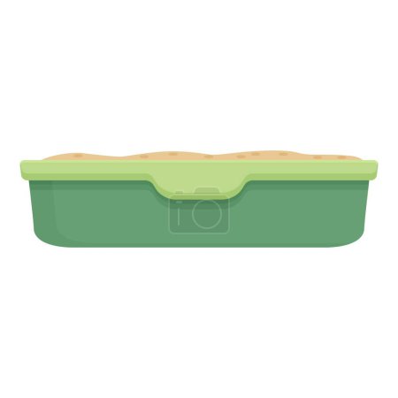Illustration for Cat toilet filter icon cartoon vector. Home sand tray. Family clean - Royalty Free Image