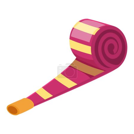 Illustration for Striped party blower icon cartoon vector. Holiday hat. Decoration colorful - Royalty Free Image