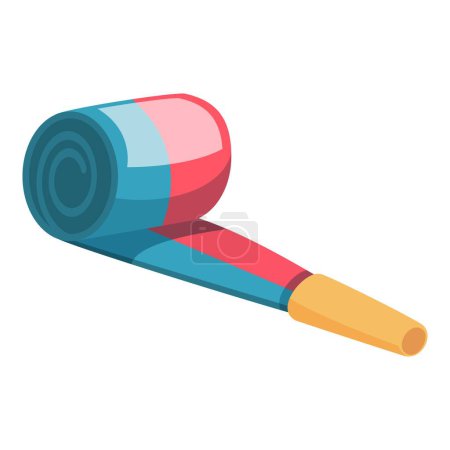 Illustration for Colorful event blower icon cartoon vector. Decoration roll. Paper party - Royalty Free Image