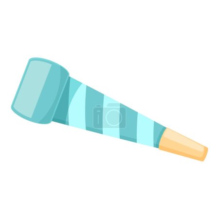 Illustration for Striped party blower icon cartoon vector. Festive celebrate. Event gift - Royalty Free Image