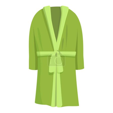 Illustration for Green lime dressing gown icon cartoon vector. Female lounge. Silk back - Royalty Free Image