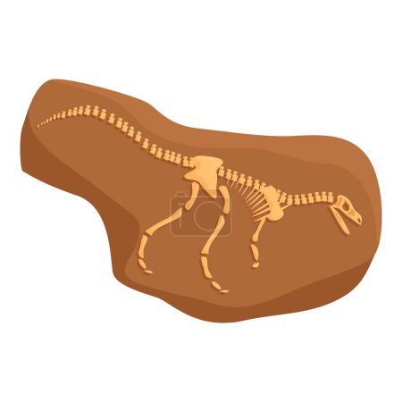 Ilustración de Gran dinosaurio fósil icono vector de dibujos animados. Barro de capa. Evolución de la piedra ósea - Imagen libre de derechos