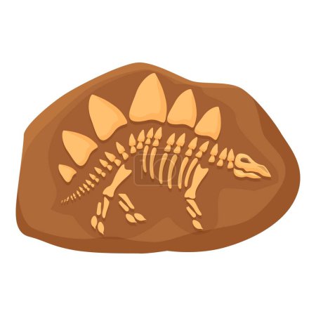 Ilustración de Dinosaurio fósil naturaleza icono vector de dibujos animados. Capa de barro de evolución. Ciencias biológicas - Imagen libre de derechos