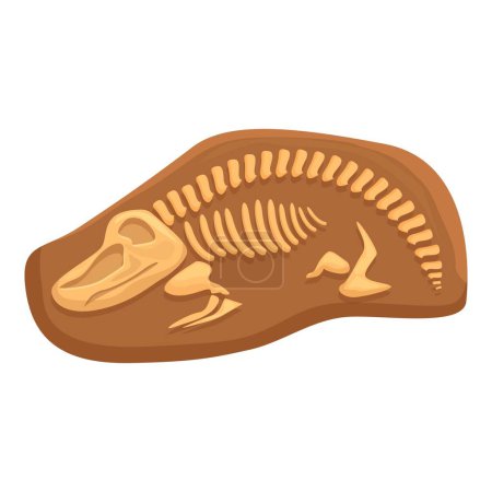 Ilustración de Capa fósil icono vector de dibujos animados. Esqueleto de dinosaurio. Evolución ósea imprimir - Imagen libre de derechos