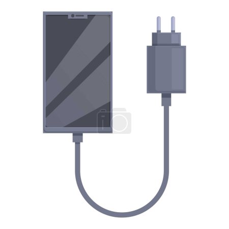 Ilustración de Celda cable de alimentación icono vector de dibujos animados. Cargador de Smartphone. Banco celular - Imagen libre de derechos