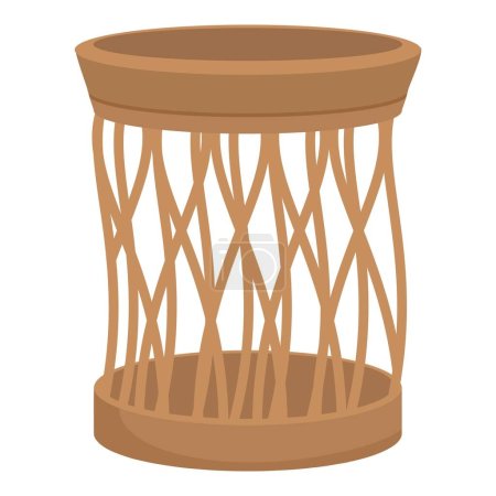 Illustration for Plastic laundry basket icon cartoon vector. Container hamper. Child textile - Royalty Free Image