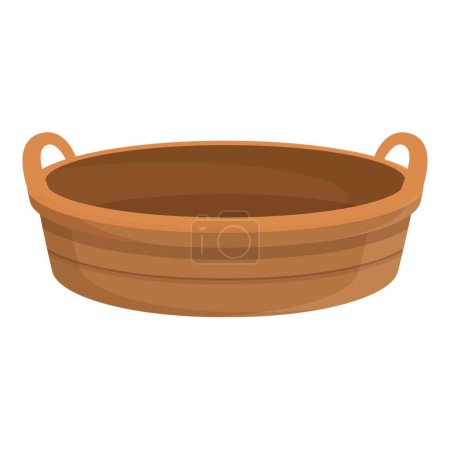 Illustration for Basin clothes icon cartoon vector. Laundry basket. Basin textile rattan - Royalty Free Image