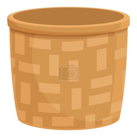 Illustration for Container cleaner icon cartoon vector. Wicker basket. Bleach bucket - Royalty Free Image