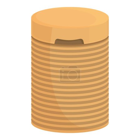 Illustration for Round laundry basket icon cartoon vector. Container wash. Mound heap full - Royalty Free Image