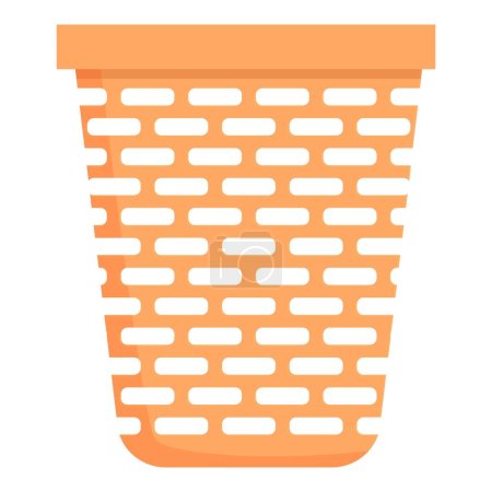 Illustration for High laundry basket icon cartoon vector. Machine fabric. Basin mound - Royalty Free Image