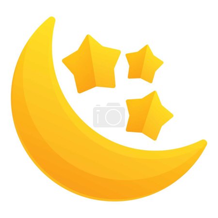 Illustration for Moon and stars icon cartoon vector. Celestial infant. Cute kid star - Royalty Free Image