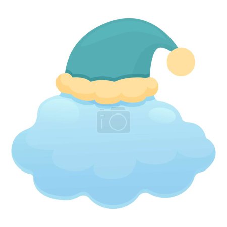 Illustration for Lullaby dream hat cloud icon cartoon vector. Kid bed. Sleeping place - Royalty Free Image