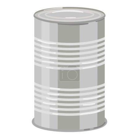 Illustration for Big tin can icon cartoon vector. Food package. Jar soup pack - Royalty Free Image