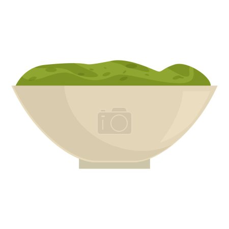 Illustration for Pesto bowl food icon cartoon vector. Salad plant. Glass pot cup - Royalty Free Image