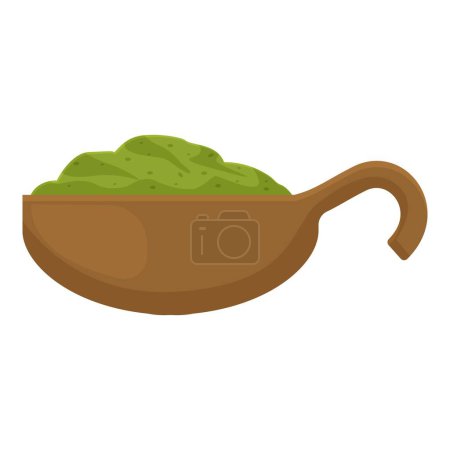 Ilustración de Pesto taza cuchara icono vector de dibujos animados. Cocinar sal. Preparar el plato alimenticio - Imagen libre de derechos