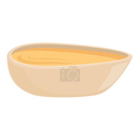 Illustration for Tahini food icon cartoon vector. Bread spread. Vegetable cooking - Royalty Free Image