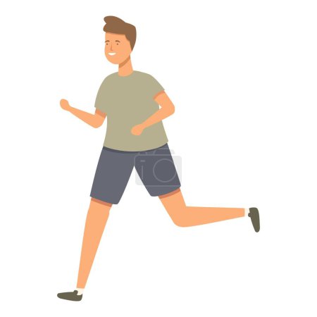 Illustration for School active run icon cartoon vector. Sport boy. Trainer body gym - Royalty Free Image