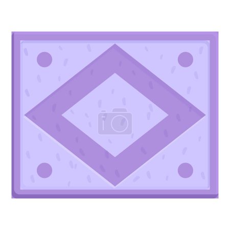 Purple door mat icon cartoon vector. Entry visit. Street home foot