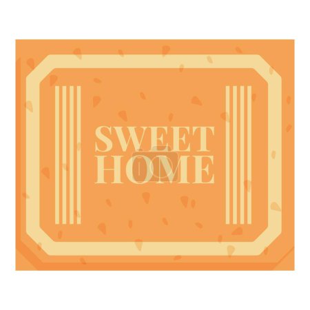 Sweet home door mat icon cartoon vector. Space welcome foot. Ground decoration