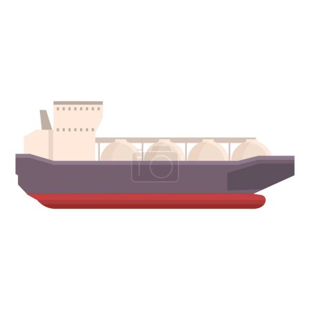 Illustration for Gas carrier ship icon cartoon vector. Fuel marine container. Industry water - Royalty Free Image