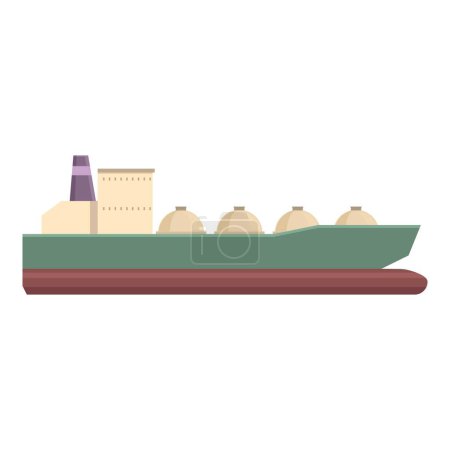 Illustration for Full gas carrier ship icon cartoon vector. Maritime petrol. Delivery petrol - Royalty Free Image