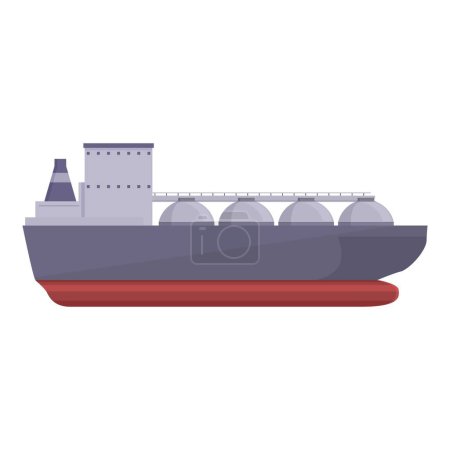 Illustration for Maritime petrol ship icon cartoon vector. Lpg container. Harbor petroleum - Royalty Free Image