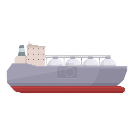 Illustration for Gas energy carrier ship icon cartoon vector. Boat harbor. Maritime lorry - Royalty Free Image