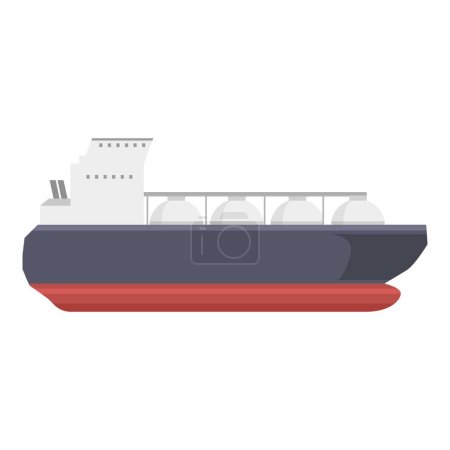 Illustration for Small gas carrier ship icon cartoon vector. Fuel tank. Petrol sea vessel - Royalty Free Image
