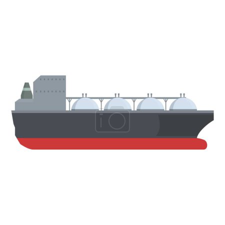 Illustration for Technology gas carrier icon cartoon vector. Ship marine cargo. Lorry petrol - Royalty Free Image