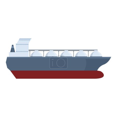 Illustration for Tanker gas carrier icon cartoon vector. Transport conduit. Gasoline marine - Royalty Free Image