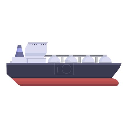 Illustration for Maritime lorry tank icon cartoon vector. Gas carrier ship. Cargo port - Royalty Free Image