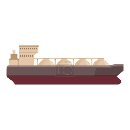 Illustration for Maritime power marine icon cartoon vector. Petrol sea vessel. Gas carrier - Royalty Free Image