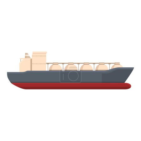 Illustration for Tech cargo marine icon cartoon vector. Gas carrier. Lorry petrol vessel - Royalty Free Image