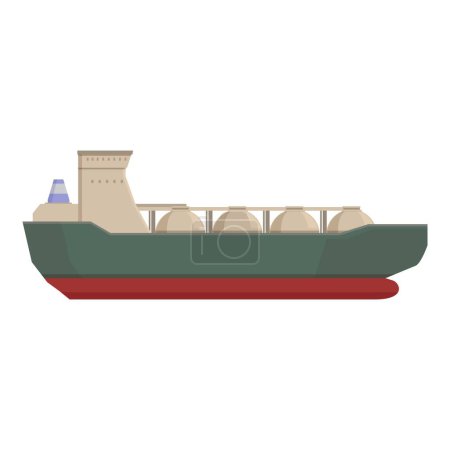 Illustration for Lpg tanker icon cartoon vector. Gas carrier ship. Container marine boat - Royalty Free Image