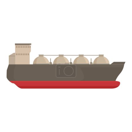 Illustration for Chemical cargo ship icon cartoon vector. Gas carrier ship. Equipment container - Royalty Free Image