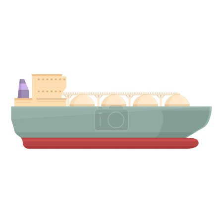 Illustration for Gas sea vessel icon cartoon vector. Carrier ship. Cargo port container - Royalty Free Image