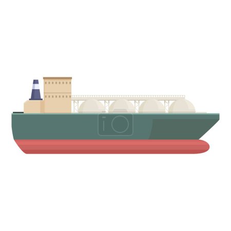 Illustration for Green color gas carrier icon cartoon vector. Terminal port. Container equipment - Royalty Free Image