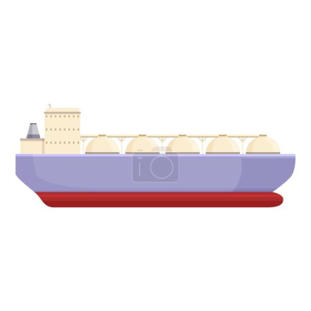 Illustration for Power tech gas carrier icon cartoon vector. Marine ship. Transport vessel - Royalty Free Image