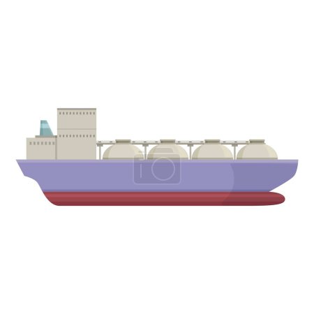 Illustration for Chemical cargo petrol icon cartoon vector. Gas carrier ship. Gasoline depot - Royalty Free Image