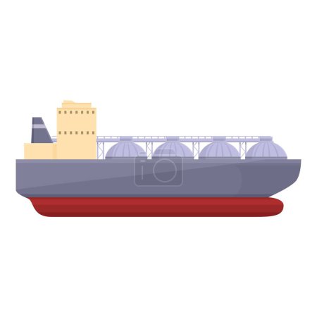 Illustration for Tech carrier vessel icon cartoon vector. Gas ship. Cargo port container - Royalty Free Image