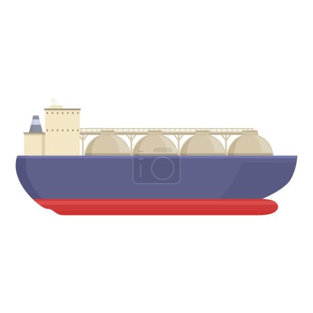 Illustration for Big cargo ship icon cartoon vector. Marine sea vessel. Carrier ship - Royalty Free Image