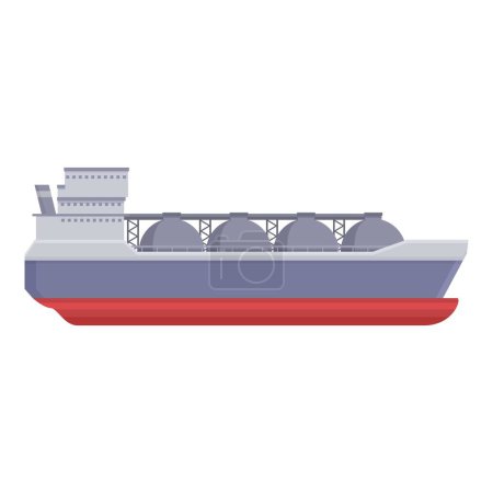 Illustration for Conduit gasoline ship icon cartoon vector. Maritime fuel pipe. Chemical cargo - Royalty Free Image